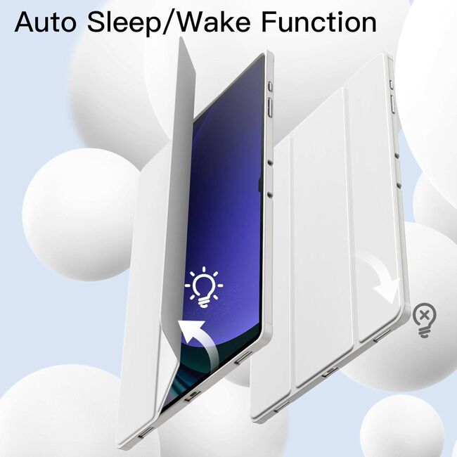 Husa pentru Samsung Galaxy Tab S10 Ultra / S9 Ultra 14.6 inch Soft Shell UltraSlim tip stand, functie sleep/wake-up si slot pentru S-Pen, grey