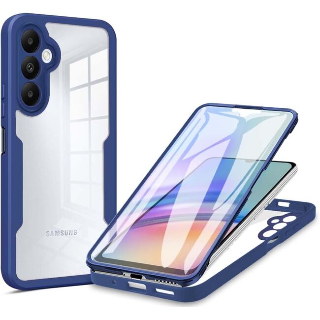 Pachet 360: Husa cu folie integrata pentru Samsung Galaxy A55 Cover360 fata / spate - blue