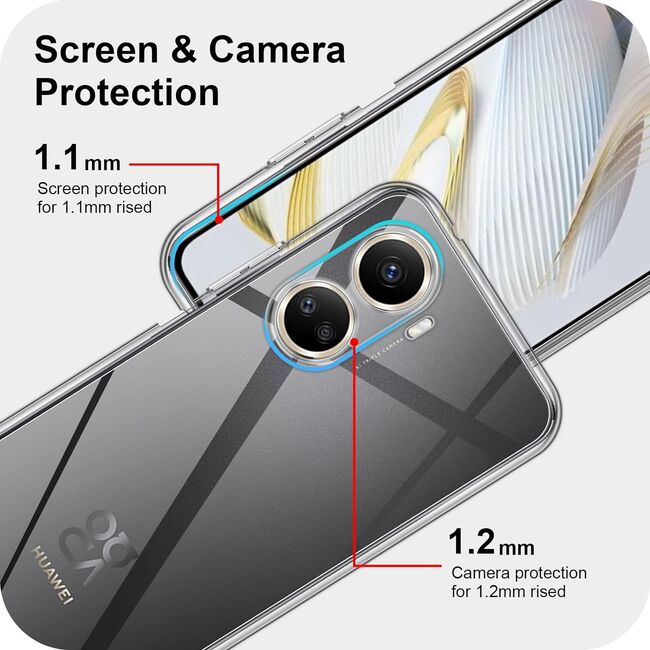 Husa pentru Huawei Nova 12 SE Slim Anti-Shock 1.5mm, protectie lentile, transparent