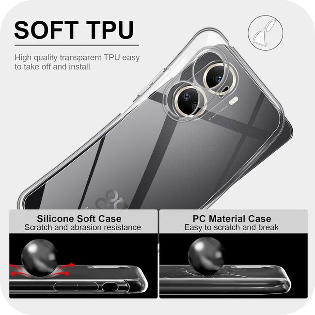 Husa pentru Huawei Nova 12 SE Slim Anti-Shock 1.5mm, protectie lentile, transparent