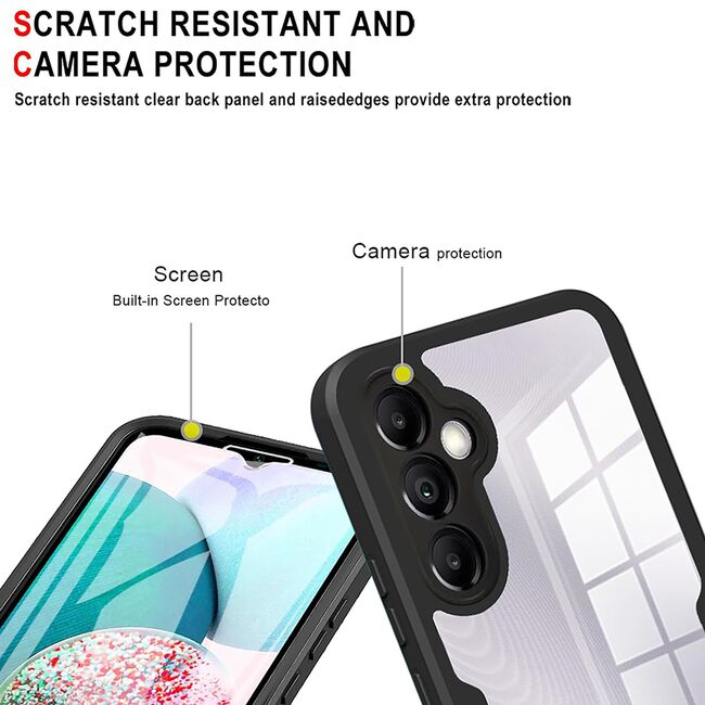 Pachet 360: Husa cu folie integrata pentru Samsung Galaxy A14 Cover360 fata / spate - roz