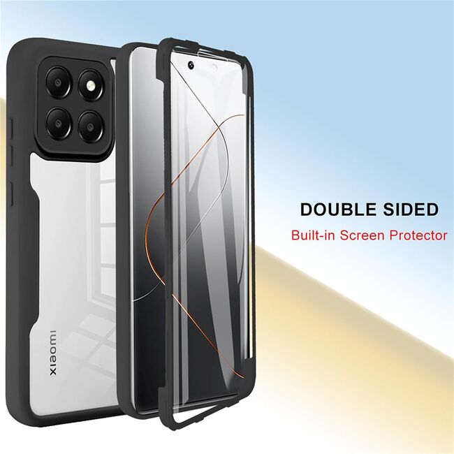 Pachet 360: Husa cu folie integrata pentru Xiaomi 14 Cover360 fata / spate, negru