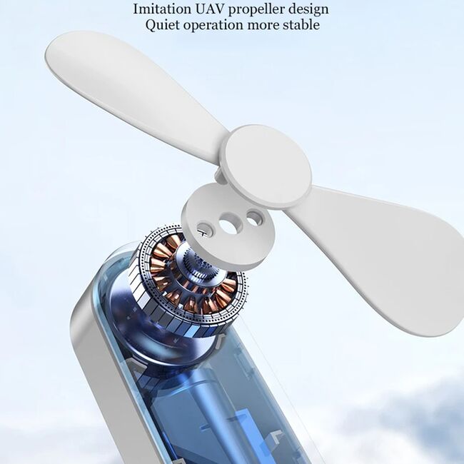 Ventilator portabil birou silentios cu baterie Techsuit TF1, roz