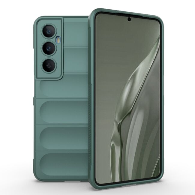 Husa pentru Realme C65 Liquid Silicone, Microfibre Lining, Non-Slip Airbag Design, verde
