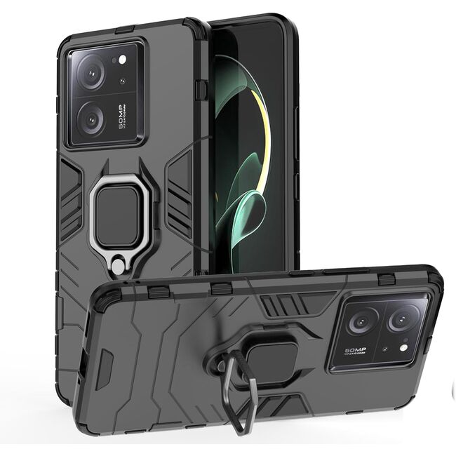 Husa pentru Xiaomi 13T / 13T Pro cu inel Armor Kickstand Tough Rugged Cover, (negru)