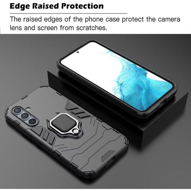 Husa pentru Realme C65 cu inel Armor Kickstand Tough Rugged Cover, negru