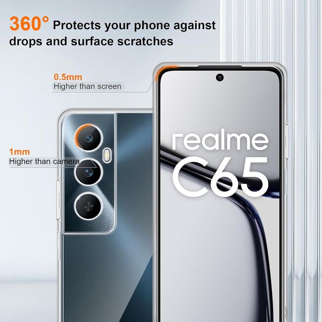 Husa pentru Realme C65 Slim Anti-Shock 1.5mm, Transparent