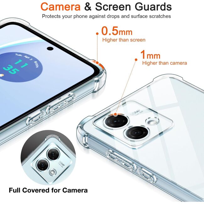 Husa pentru Motorola Moto G84 Anti-Shock 1.5mm, Reinforced 4 corners, transparent