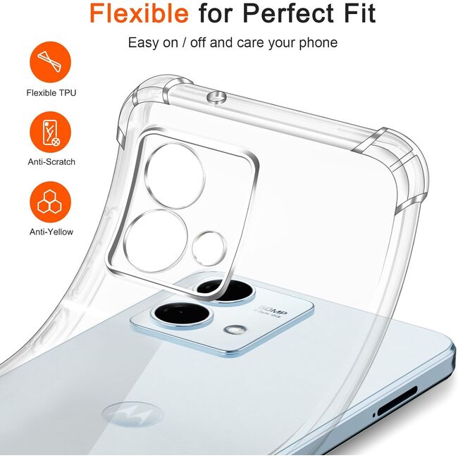 Husa pentru Motorola Moto G84 Anti-Shock 1.5mm, Reinforced 4 corners, transparent