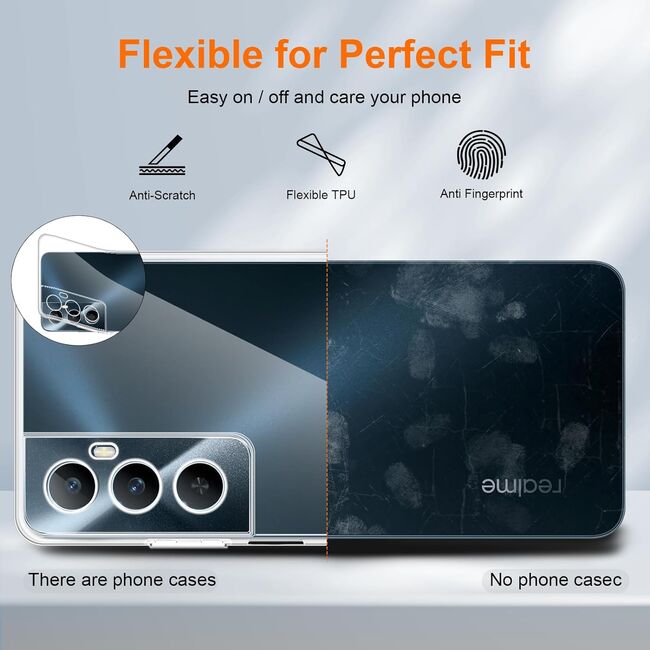 Husa pentru Realme C65 Slim Anti-Shock 1.5mm, Transparent