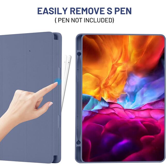 Husa pentru Samsung Galaxy Tab S6 Lite 10.4 inch 2024 / 2022 / 2020 Soft Shell cu functie wake-up/sleep si compartiment pentru S-Pen, tip stand, emollient purple
