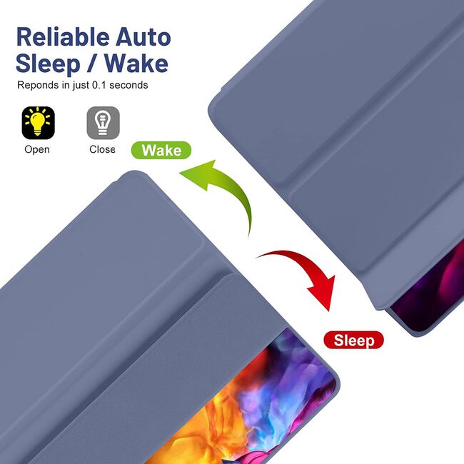 Husa pentru Samsung Galaxy Tab S6 Lite 10.4 inch 2024 / 2022 / 2020 Soft Shell cu functie wake-up/sleep si compartiment pentru S-Pen, tip stand, emollient purple