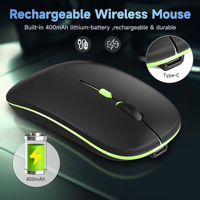 Husa cu tastatura iluminata pentru Samsung Galaxy Tab A9 8.7 inch si mouse wireless RGB iluminat LED, negru
