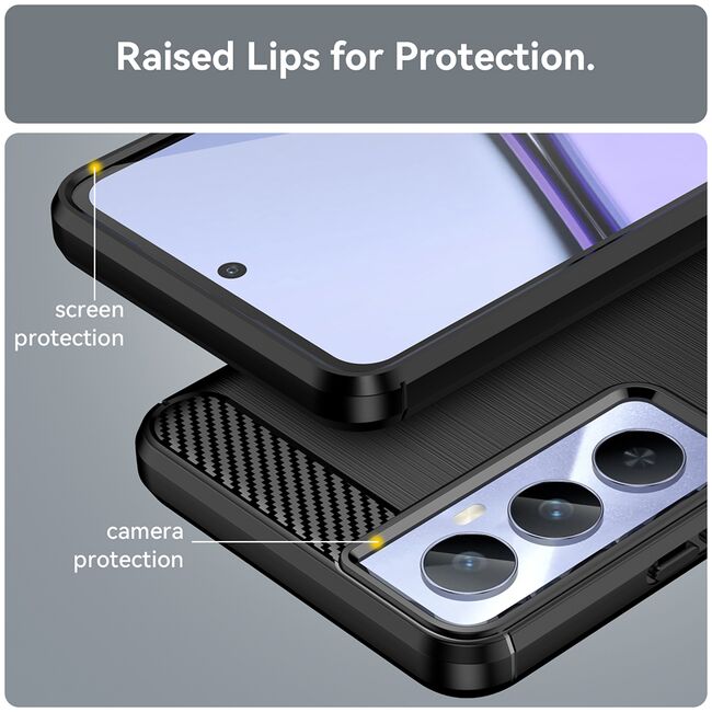 Husa pentru Realme C65 Liquid Carbon Silicone, negru