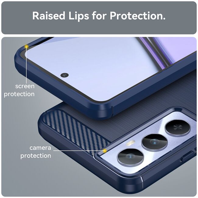 Husa pentru Realme C65 Liquid Carbon Silicone, navy blue