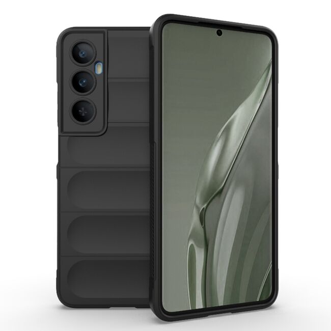 Husa pentru Realme C65 Liquid Silicone, Microfibre Lining, Non-Slip Airbag Design, negru
