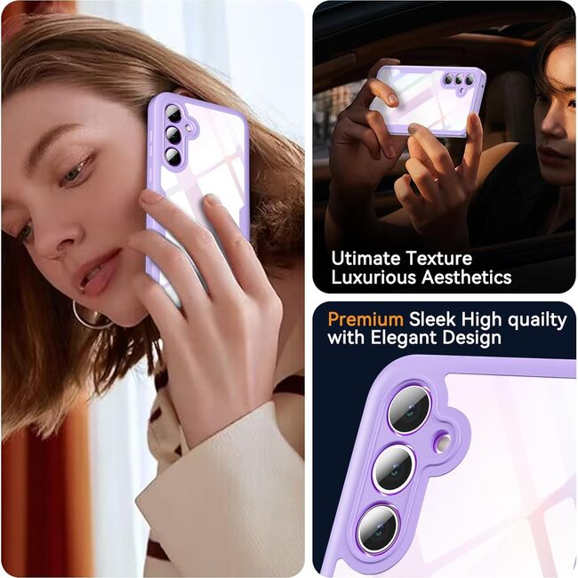 Pachet 360: Husa cu folie integrata pentru  Samsung Galaxy A35 Cover360 fata / spate - mov