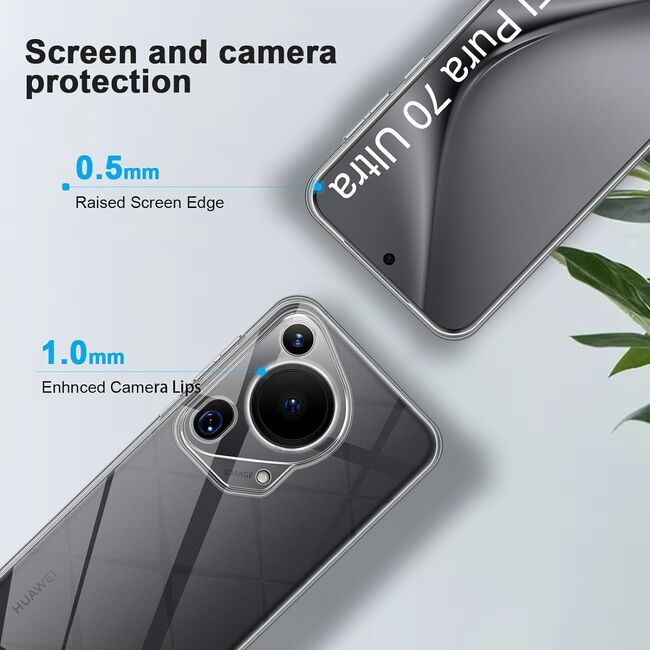 Husa pentru Huawei Pura 70 Ultra Slim Anti-Shock 1.5mm, Transparent
