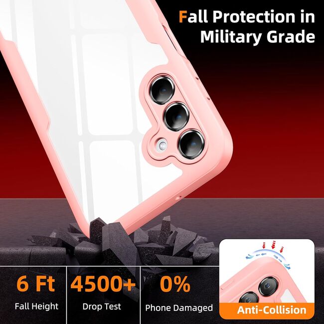 Pachet 360: Husa cu folie integrata pentru Samsung Galaxy A25 Cover360 fata / spate - roz
