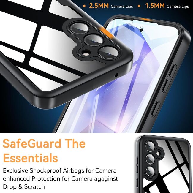 Pachet 360: Husa cu folie integrata pentru  Samsung Galaxy A35 Cover360 fata / spate - negru