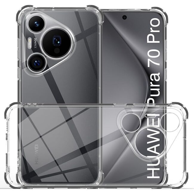 Husa pentru Huawei Pura 70 Pro Slim Anti-Shock 1.5mm reinforced corners, Transparent