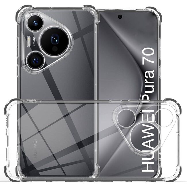 Husa pentru Honor Pura 70 Slim Anti-Shock 1.5mm reinforced corners, Transparent