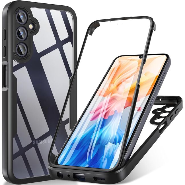 Pachet 360: Husa cu folie integrata pentru Samsung Galaxy A25 Cover360 fata / spate - negru