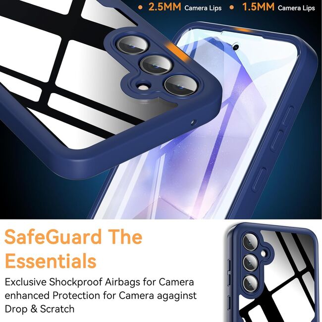 Pachet 360: Husa cu folie integrata pentru  Samsung Galaxy A35 Cover360 fata / spate - albastru