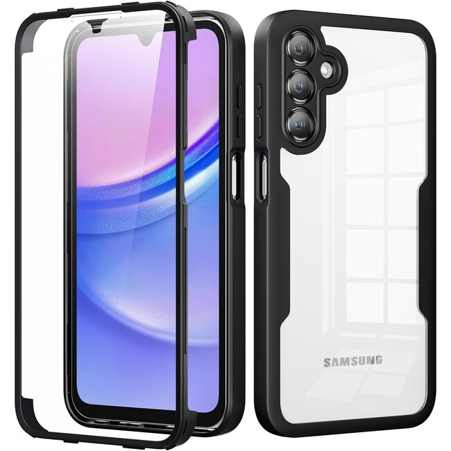 Pachet 360: Husa cu folie integrata pentru Samsung Galaxy A25 Cover360 fata / spate - negru