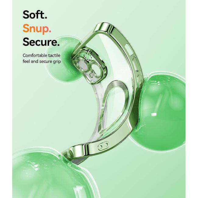 Husa pentru iPhone 13 cu MagSafe Sparkle Glare Detachable Layer, cu protectie lentile - light green / transparent