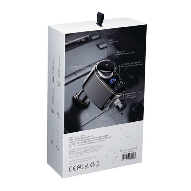 Transmitator auto Bluetooth, incarcator masina Baseus S-06