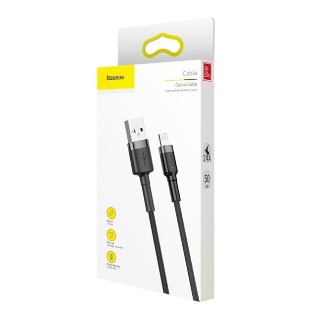 Cablu de date Lightning Baseus, 2.4A, 480Mbps, 50cm, CALKLF-AG1
