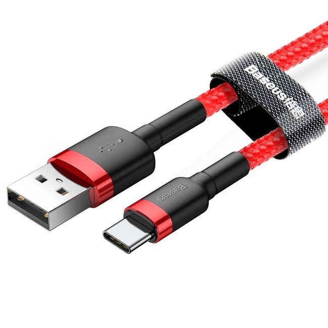 Cablu de date USB Type-C Baseus, 2A, 2m, rosu, CATKLF-F09