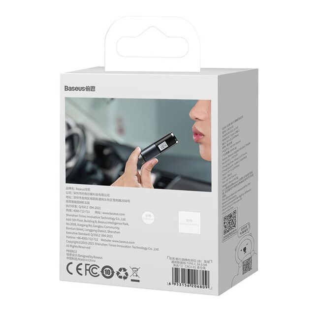 Etilotest cu display LCD reincarcabil USB-C Baseus CRCX-01, negru