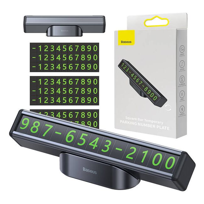 Suport numar telefon bord Baseus, negru, CNFT000001