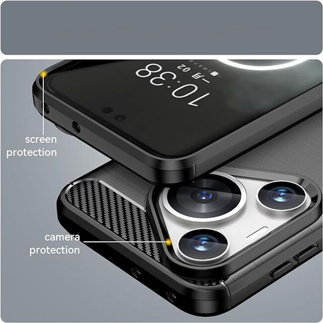 Husa pentru Huawei Pura 70 Carbon Silicone, navy blue