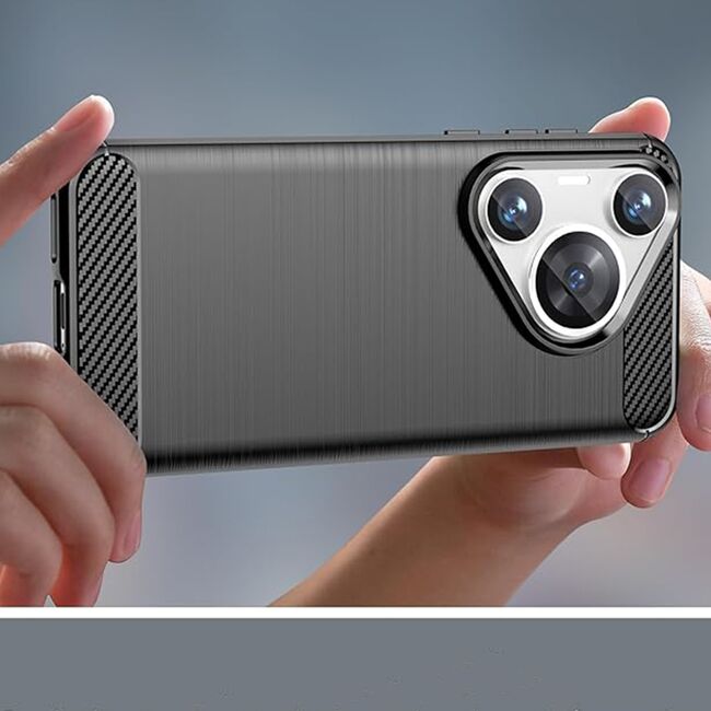 Husa pentru Huawei Pura 70 Carbon Silicone, navy blue