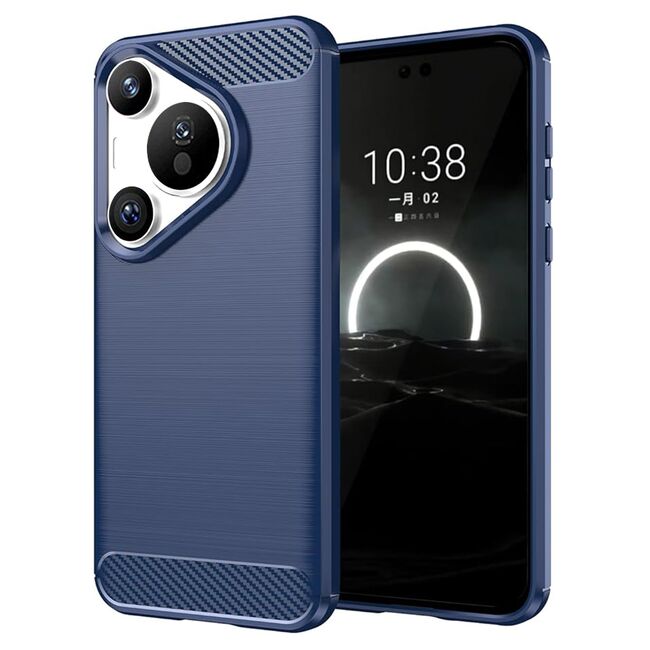 Husa pentru Huawei Pura 70 Carbon Silicone, navy blue