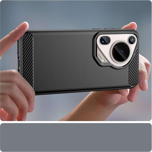 Husa pentru Huawei Pura 70 Ultra Carbon Silicone, navy blue