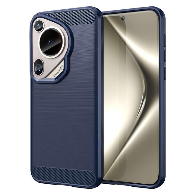 Husa pentru Huawei Pura 70 Ultra Carbon Silicone, navy blue