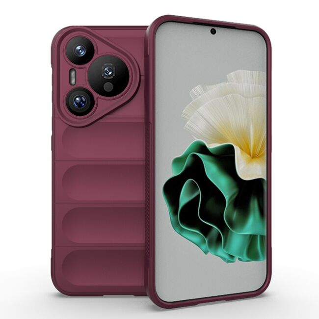 Husa pentru  Huawei Pura 70 Liquid Silicone, Microfibre Lining, Non-Slip Airbag Design, bordeaux