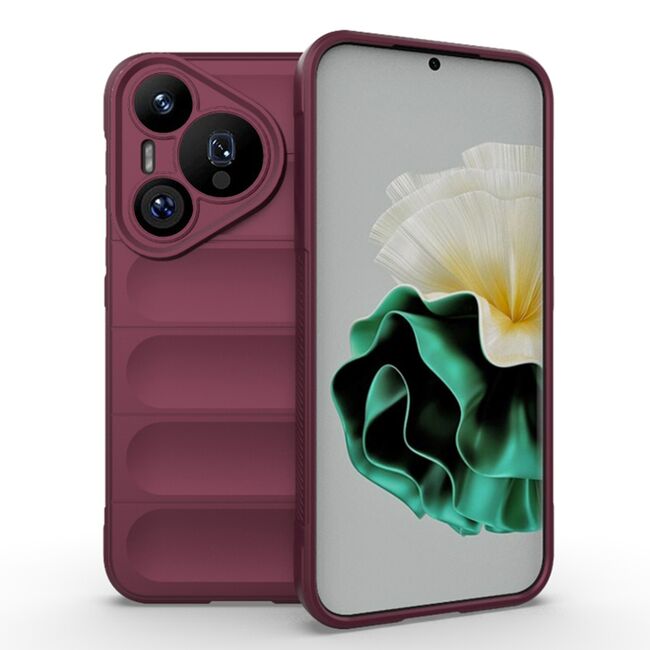 Husa pentru  Huawei Pura 70 Pro Liquid Silicone, Microfibre Lining, Non-Slip Airbag Design, bordeaux