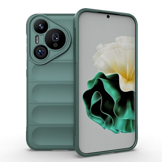 Husa pentru  Huawei Pura 70 Pro Liquid Silicone, Microfibre Lining, Non-Slip Airbag Design, verde