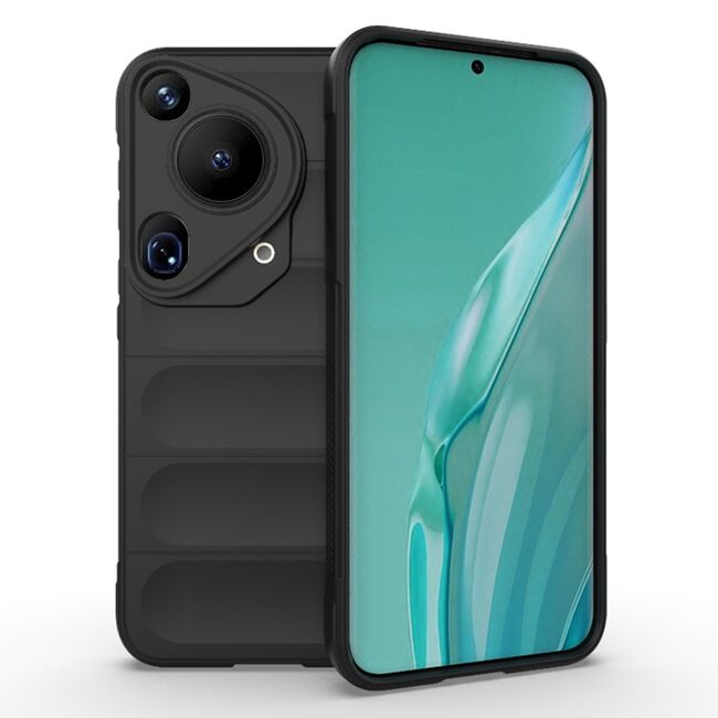 Husa pentru  Huawei Pura 70 Ultra Liquid Silicone, Microfibre Lining, Non-Slip Airbag Design, negru