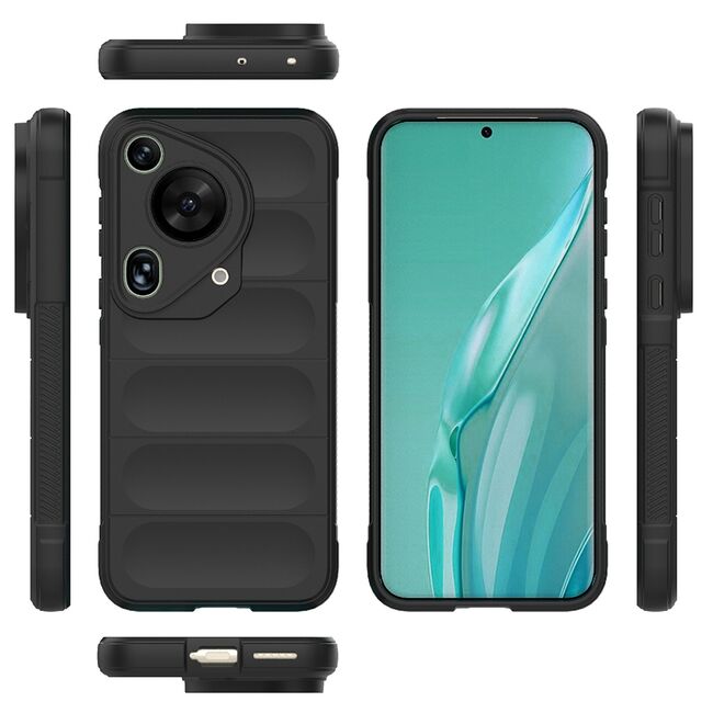 Husa pentru  Huawei Pura 70 Ultra Liquid Silicone, Microfibre Lining, Non-Slip Airbag Design, negru