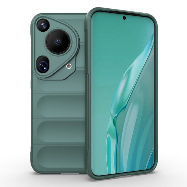 Husa pentru  Huawei Pura 70 Ultra Liquid Silicone, Microfibre Lining, Non-Slip Airbag Design, verde