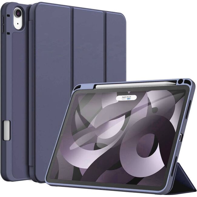 Husa pentru Apple iPad Air 13 2025 / 2024 M3, M2 cu functie wake-up/sleep si compartiment pentru Apple Pen, tip stand, navy blue