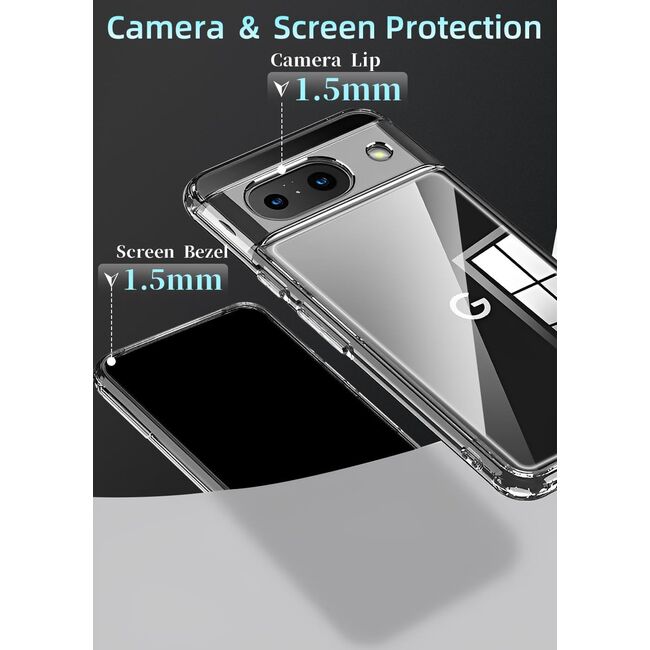 Husa pentru Google Pixel 8a Slim Anti-Shock 1.5mm, Transparent