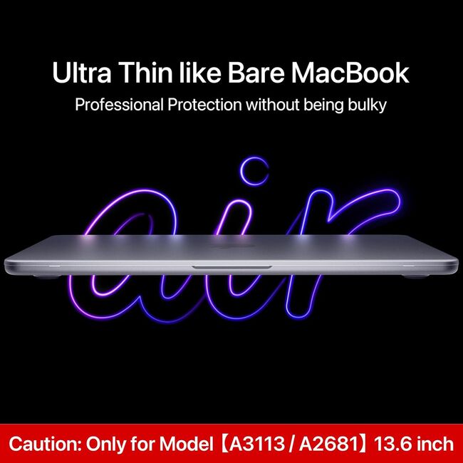 Carcasa pentru MacBook Air 13 2025 / 2024 / 2022 M4, M3, M2 Hard Shell Frost, transparent mat