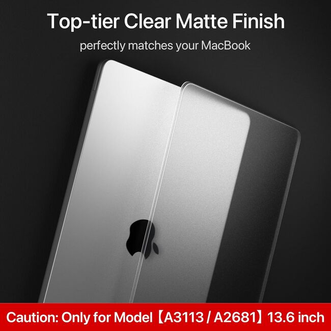 Carcasa pentru MacBook Air 13 2025 / 2024 / 2022 M4, M3, M2 Hard Shell Frost, transparent mat